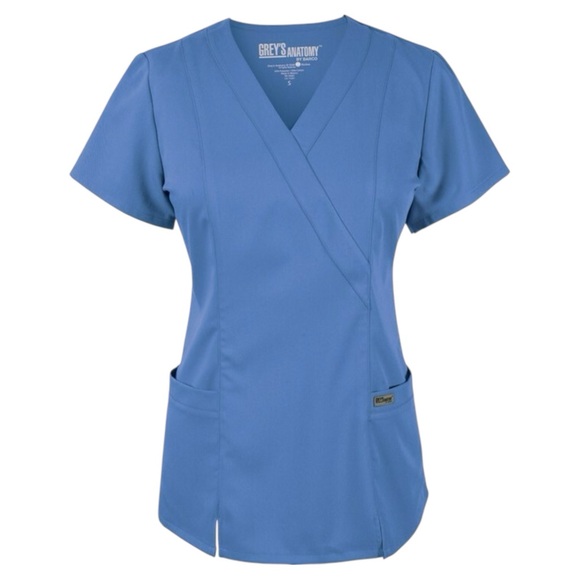 Grey’s Anatomy V-Neck Scrub Top - Ceil Blue - Picture 2 of 5